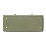 Totiva Leather Top Handle Tote Handbag with Shoulder Strap Olive Green - Image 4