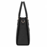 Totiva Leather Top Handle Handbag with Shoulder Strap Black - Image 3