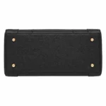 Totiva Leather Top Handle Handbag with Shoulder Strap Black - Image 4