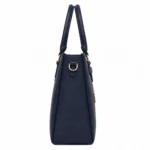 Totiva Leather Top Handle Handbag with Shoulder Strap Dark Blue - Image 3