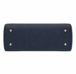 Totiva Leather Top Handle Handbag with Shoulder Strap Dark Blue - Image 4