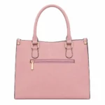 Totiva Leather Top Handle Handbag with Shoulder Strap Pink - Image 2