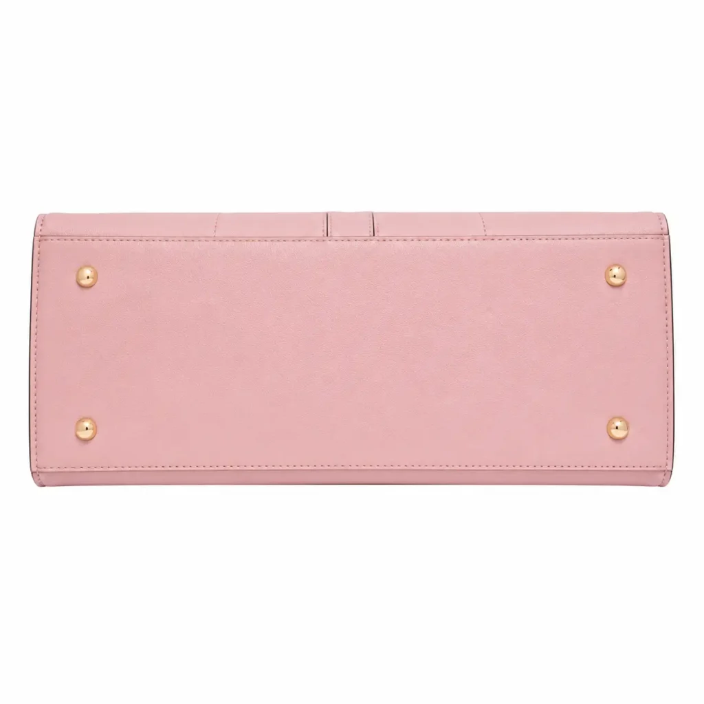totiva leather top handle handbag with shoulder strap pink3