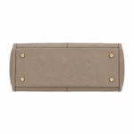 Totiva Leather Top Handle Tote Handbag with Shoulder Strap Taupe - Image 4