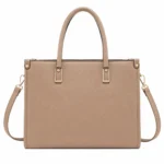 Totiva Women's Leather Top Handle Tote Handbag Taupe - Image 2